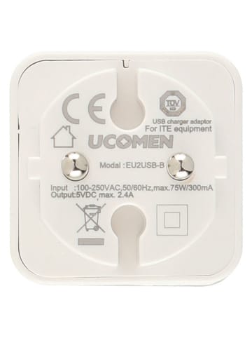 Tarmo Netadapter crème - (B)4,5 x (H)4,5 x (D)8 cm