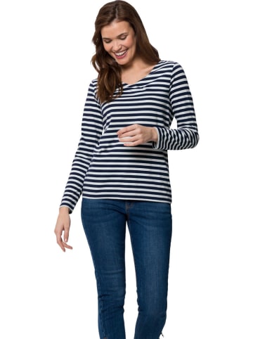 Heine Longsleeve in Weiß/ Dunkelblau