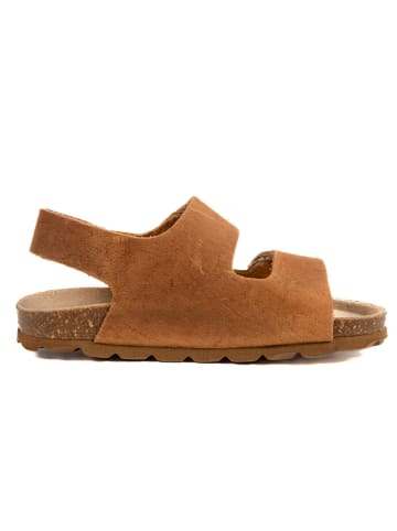 billowy Leder-Sandalen "Rosso" in Hellbraun