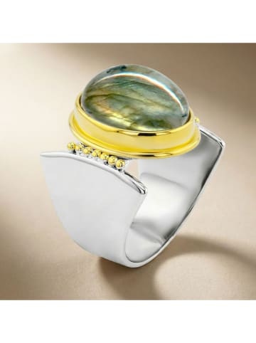 Nomad Verzilverde ring met edelstenen