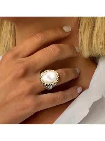 Nomad Verzilverde ring met edelstenen