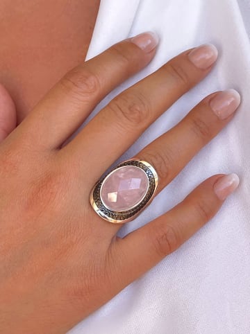 Nomad Verzilverde ring met edelstenen