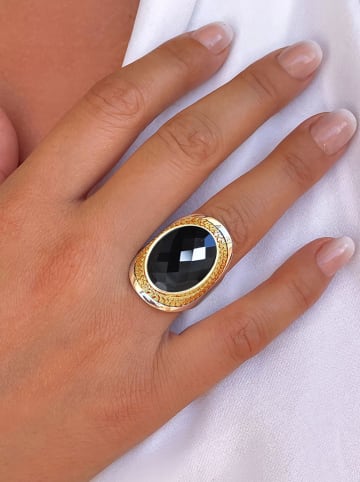 Nomad Verzilverde ring met edelsteen