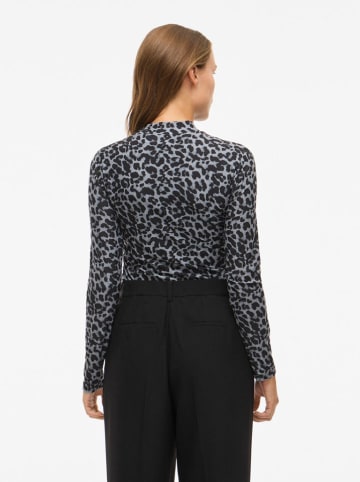 Vila Longsleeve "Leoa" in Grau/ Schwarz