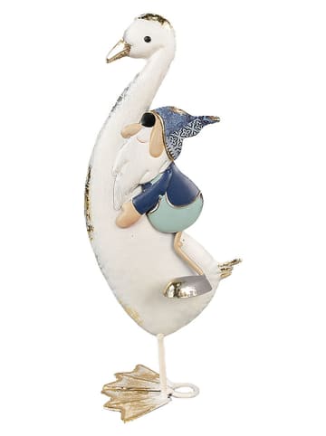 Clayre & Eef Dekofigur "Gans" in Weiß/ Blau - (B)15 x (H)36 x (T)13 cm