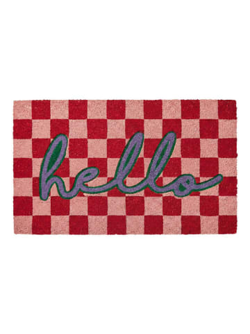 Clayre & Eef Kokos-Fußmatte in Rosa/ Rot - (L)75 x (B)45 cm