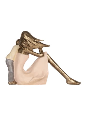 Clayre & Eef Dekofigur "Kind" in Rosa/ Gold - (B)23 x (H)16 x (T)9 cm