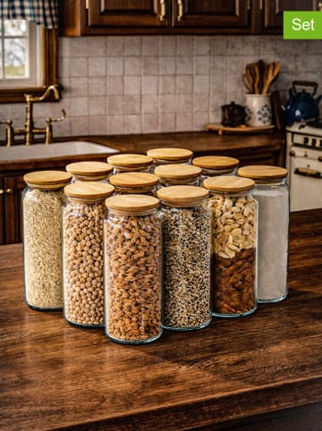 Violeta Home 12er-Set: Vorratsgläser in Hellbraun - 1400 ml