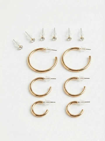 Lodie Silver 6er-Set: Halbcreolen und Ohrstecker