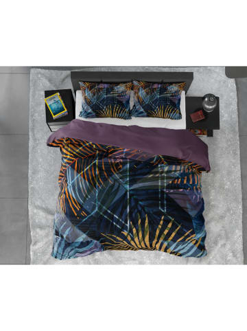 Dreamhouse Satin-Bettwäsche-Set ''Nairobi'' in Lila/ Dunkelblau
