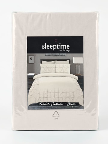 Sleeptime Mikrofaser-Bettset ''Border Pintuck'' in Creme