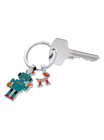 Troika Brelok "Robot with a Dog" w kolorze srebrnym ze wzorem do kluczy