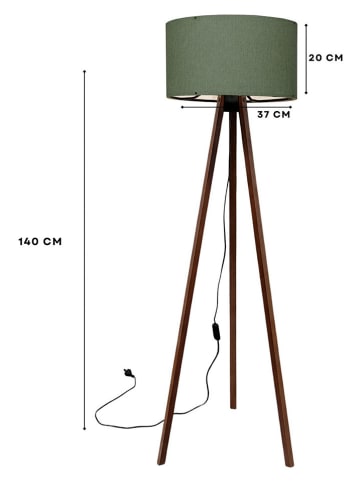 ABERTO DESIGN Staande lamp groen/zwart - (H)140 cm