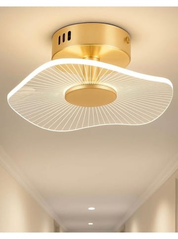 ABERTO DESIGN Lampa sufitowa LED w kolorze złoto-białym - wys. 15 x Ø 19 cm