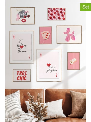 ABERTO DESIGN 8-delige set: ingelijste kunstdrukken