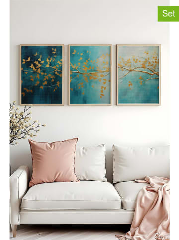 ABERTO DESIGN 3er-Set: Gerahmte Kunstdrucke