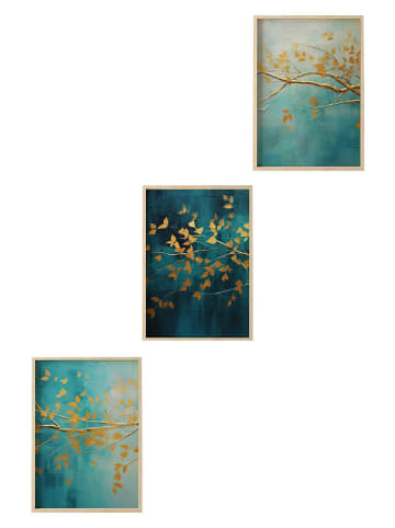 ABERTO DESIGN 3er-Set: Gerahmte Kunstdrucke