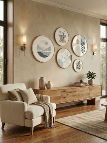 ABERTO DESIGN 5er-Set: Gerahmte Kunstdrucke