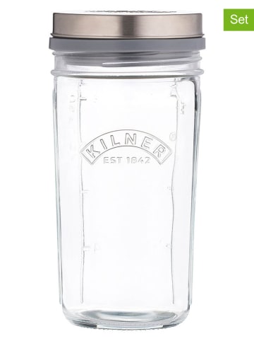 Kilner 3tlg. Kefir Set in Silber/ Transparent - 500 ml