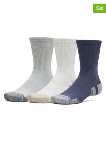Under Armour 3er-Set: Socken "Performance Tech" in Grau/ Weiß/ Dunkelblau
