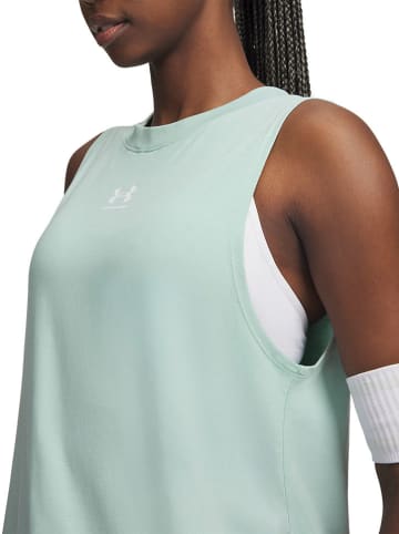Under Armour Top sportowy "Campus Muscle Tank" w kolorze turkusowym