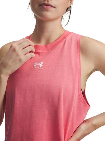 Under Armour Top sportowy "Campus Muscle Tank" w kolorze różowym