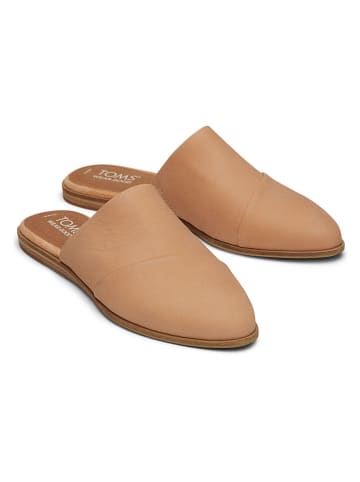 TOMS Leder-Pantoletten in Beige