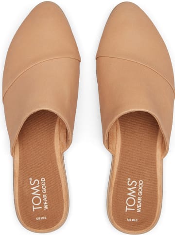 TOMS Leren slippers beige