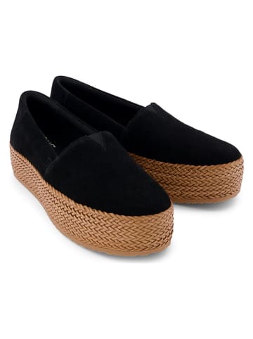 TOMS Skórzane espadryle w kolorze czarnym