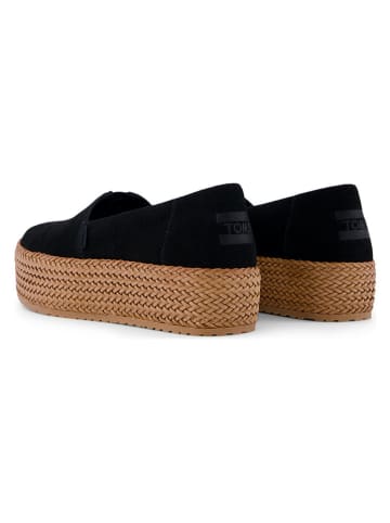 TOMS Skórzane espadryle w kolorze czarnym