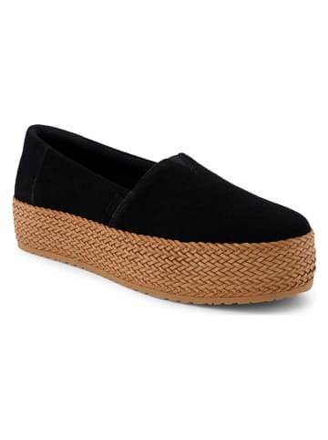 TOMS Skórzane espadryle w kolorze czarnym