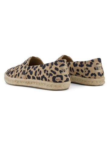 TOMS Skórzane espadryle w kolorze beżowo-czarnym