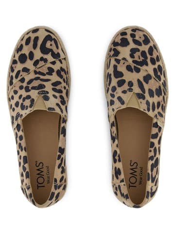 TOMS Skórzane espadryle w kolorze beżowo-czarnym
