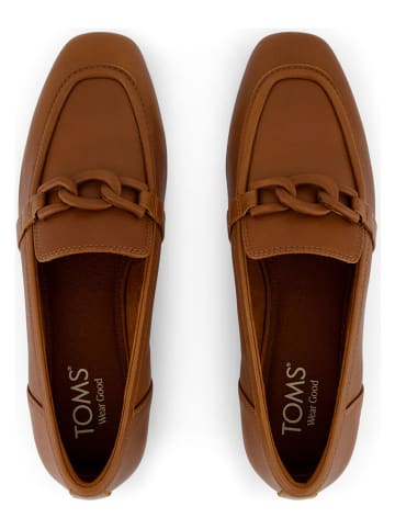 TOMS Skórzane mokasyny w kolorze jasnobrązowym