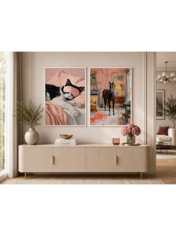 Ars Longa Druk artystyczny "Sleeping Cat" w ramce - 70 x 50 cm