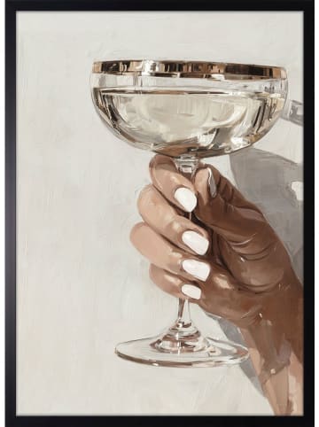Ars Longa Druk artystyczny "Wine Glass" w ramce - 70 x 50 cm
