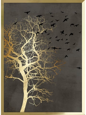 Ars Longa Gerahmter Kunstdruck "Golden Tree" - (L)70 x (B)50 cm