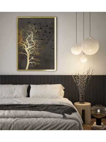 Ars Longa Gerahmter Kunstdruck "Golden Tree" - (L)70 x (B)50 cm