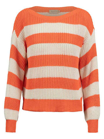 Herrlicher Sweter "Louise" w kolorze pomarańczowo-kremowym
