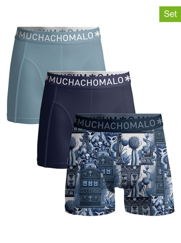Muchachomalo 3er-Set: Boxershorts in Dunkelblau/ Hellblau