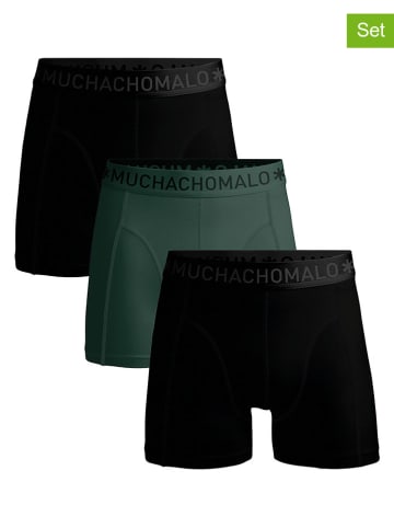 Muchachomalo 3er-Set: Boxershorts in Schwarz/ Grün