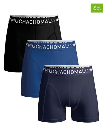 Muchachomalo 3er-Set: Boxershorts in Dunkelblau/ Blau/ Schwarz