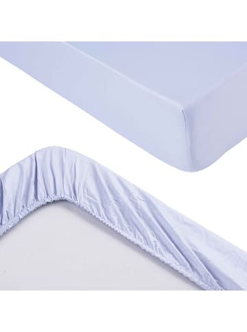 BELLA MAISON Satijnen hoeslaken "Basic Elastic" lichtblauw - (L)200 x (B)160 cm