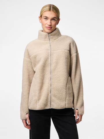 Pieces Fleecejacke in Beige
