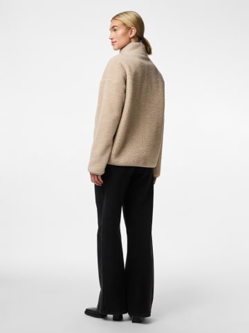 Pieces Fleecejacke in Beige