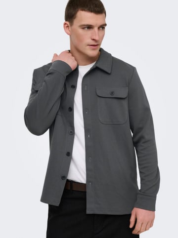 ONLY & SONS Kurtka koszulowa "Onsnewkodyl" w kolorze antracytowym