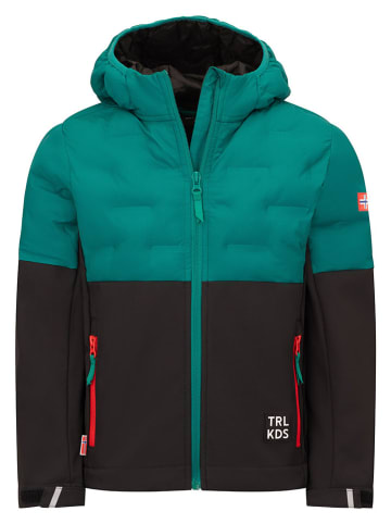 Trollkids Hybride jas "Helgeland" groen/zwart