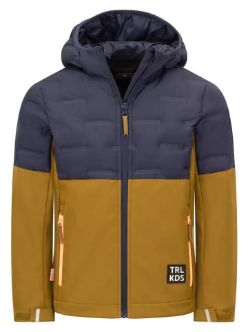 Trollkids Hybride jas "Helgeland" lichtbruin/donkerblauw
