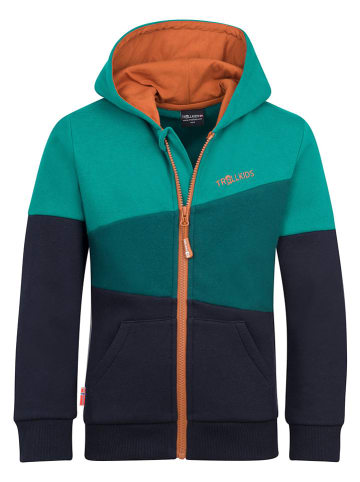 Trollkids Sweatjacke "Alesund" in Dunkelblau/ Grün