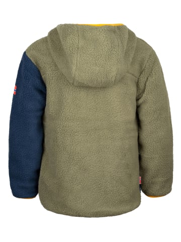 Trollkids Fleecejacke "Aurlandsfjord" in Khaki/ Dunkelblau